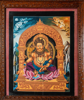 Zambhala Thangka: The Benevolent Guardian of Spiritual Wealth - T-B-HT-BB-Z-0089