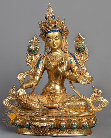 Green Tara | Copper Full Gold Plated