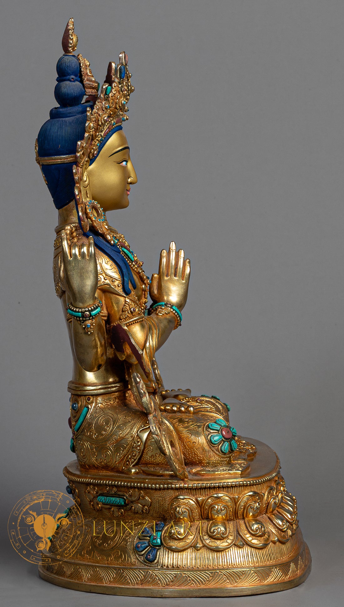 Four Armed Chenrezig Statue | Fully Gold-Plated Copper