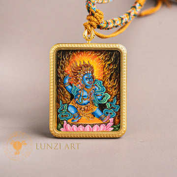 Luxurious Hand-Painted Newari Vajrapani Pendant