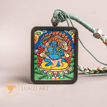 Hand-Painted Mahakala Locket Thangka: The Supreme Protector