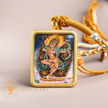 Hand-Painted Vajrayogini Locket Thangka: The Supreme Dakini