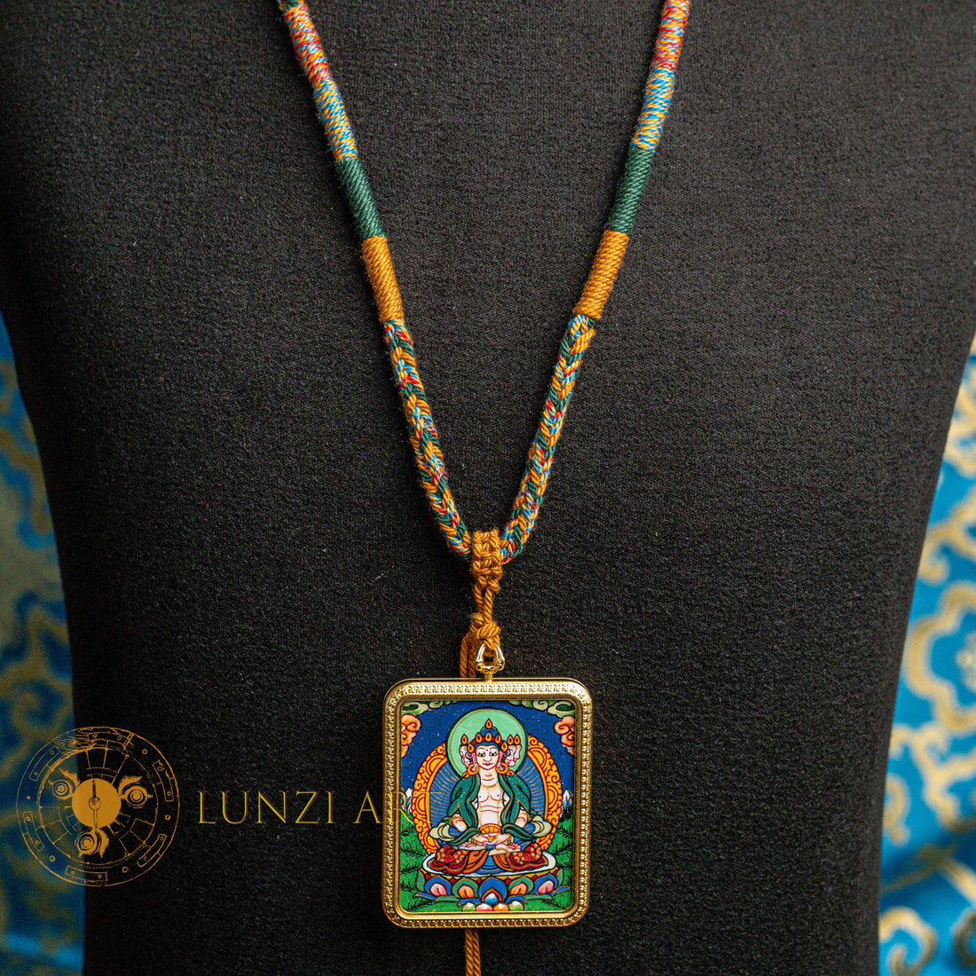 Hand-Painted Avalokiteshvara Locket Thangka: The All-Seeing Listener