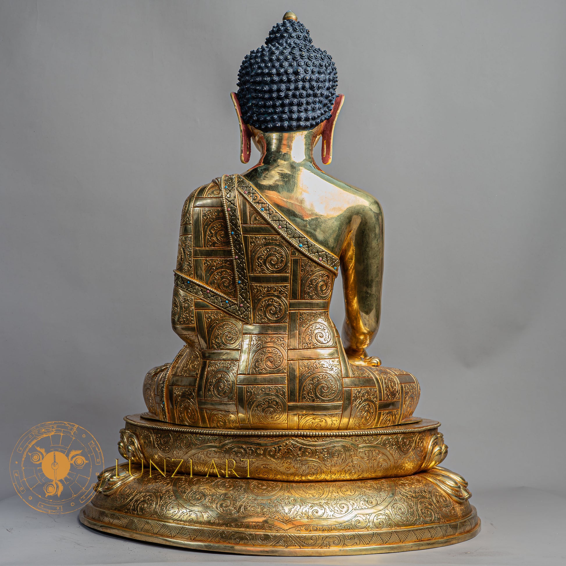 Handmade Shakyamuni buddha Statue | Fully Gold-Plated Copper - S-B-BA-FG-C-SB-00164