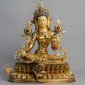 Handcrafted Green Tara Statue | Fully Gold-Plated Copper - S-B-BA-FG-C-GT-00164
