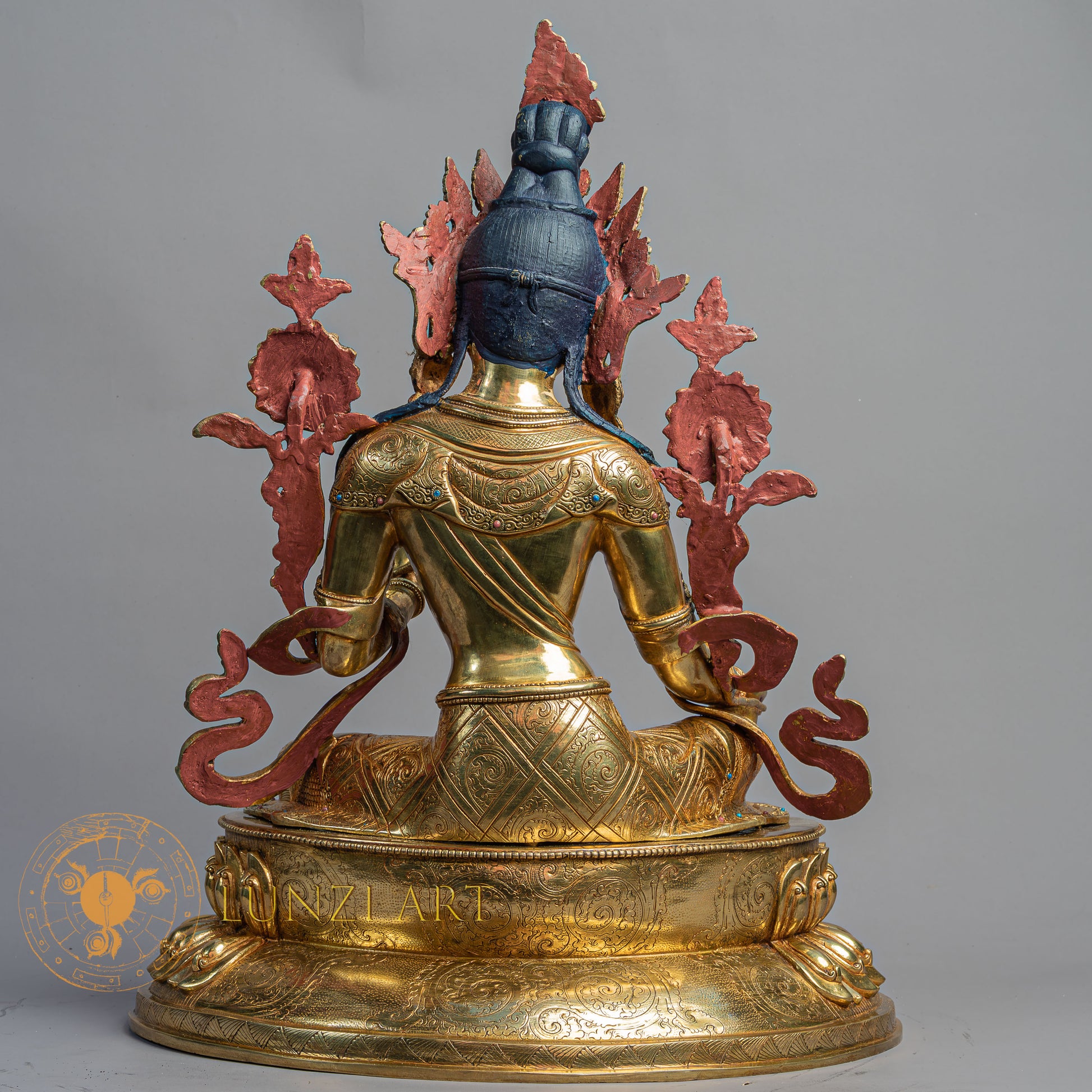 Handcrafted Green Tara Statue | Fully Gold-Plated Copper - S-B-BA-FG-C-GT-00164