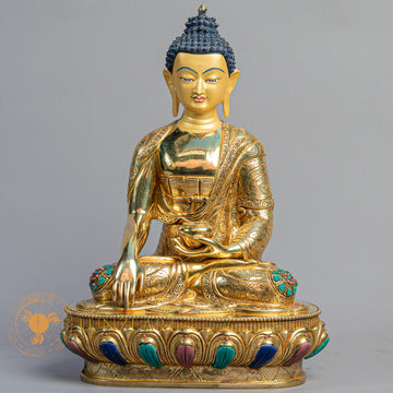 Handcrafted Shakyamuni Buddha Statue | Fully Gold-Plated Copper - S-B-BA-FG-C-SB-00167