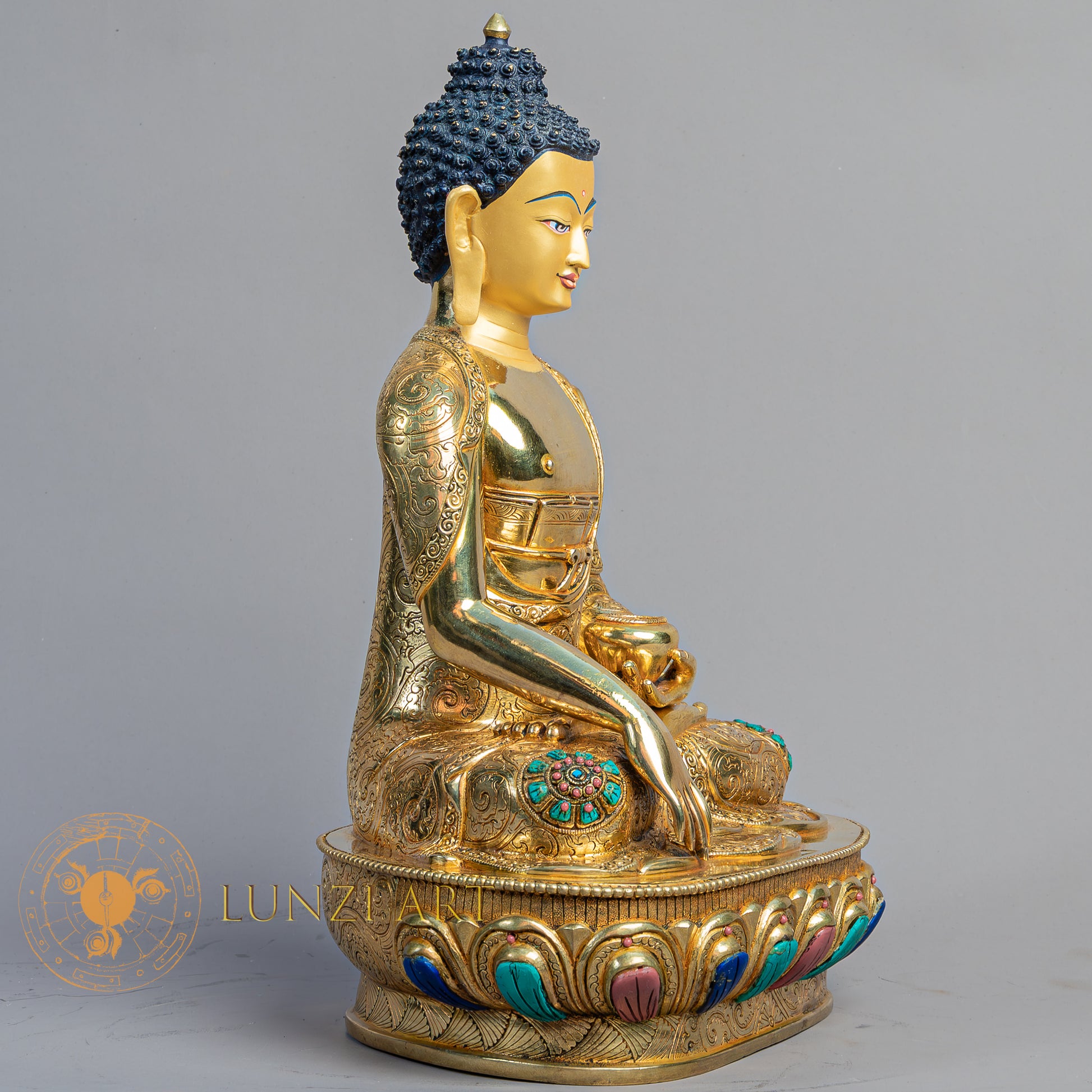 Handcrafted Shakyamuni Buddha Statue | Fully Gold-Plated Copper - S-B-BA-FG-C-SB-00167