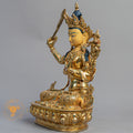 Handmade Manjushri Statue | Fully Gold-Plated Copper - S-B-BA-FG-C-M-00169