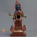 Handmade Guru Rinpoche with Yeshe Tsogyal & Mandarava Statue | Half Gold-Plated Copper - S-B-BA-HG-C-GR-00172