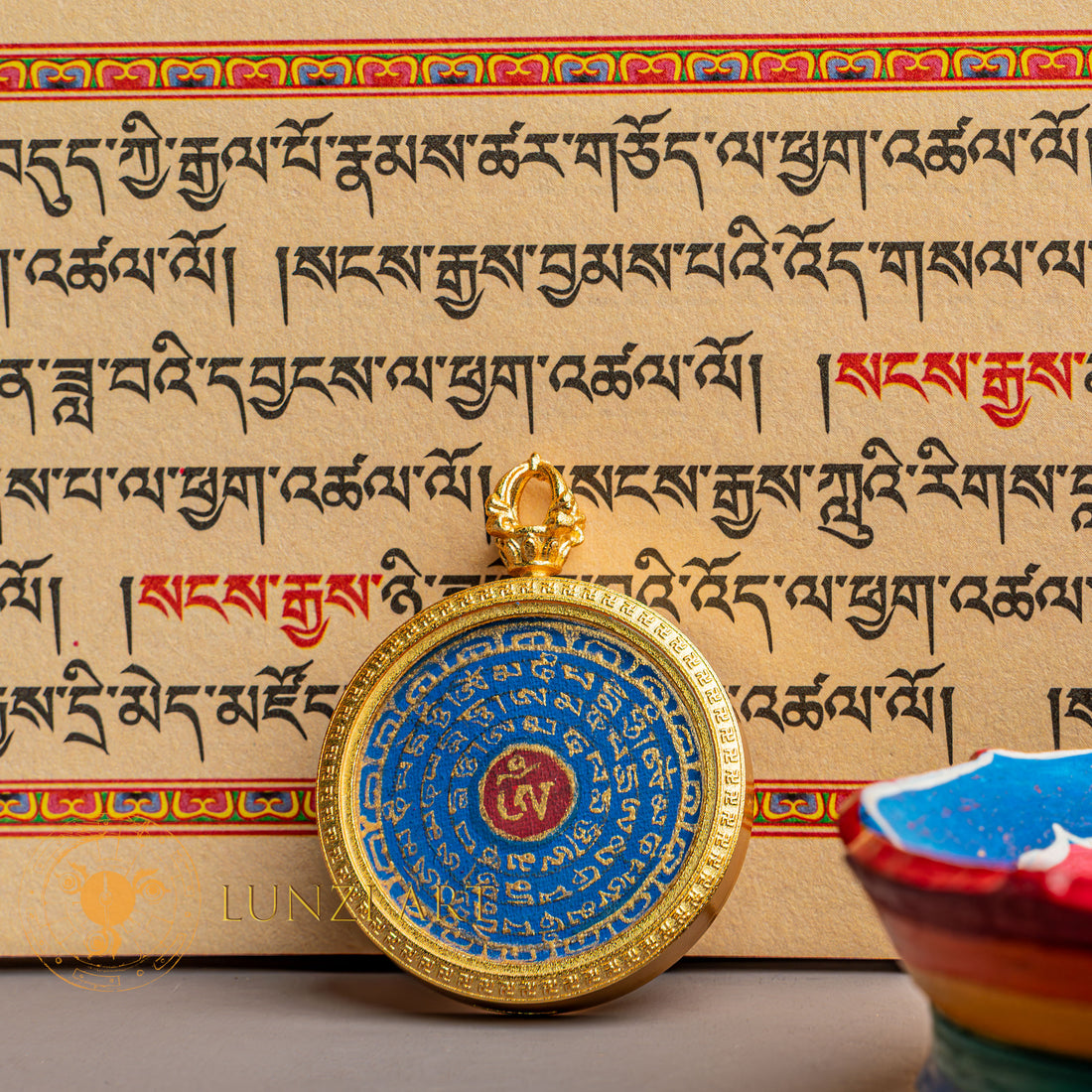 Hand-Painted Wheel Mandala Locket: A Symbol of Sacred and Compassion