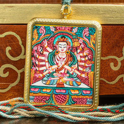 Hand Painted Chundi Locket (Ghau) Thangka
