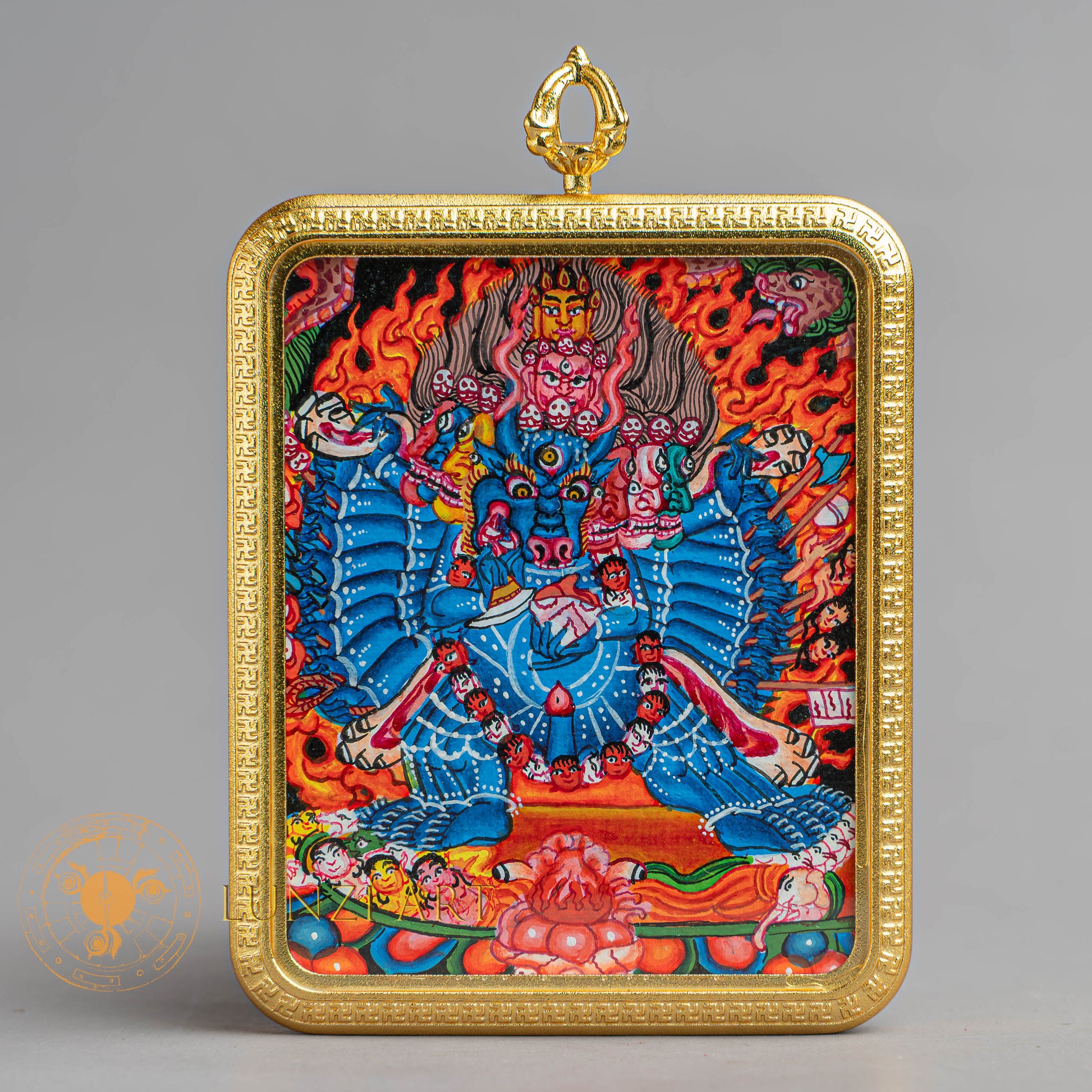 Yamantaka Locket Thangka: For Protection & Spiritual Power - L-Y-49-L-Y-50-L-Y-51