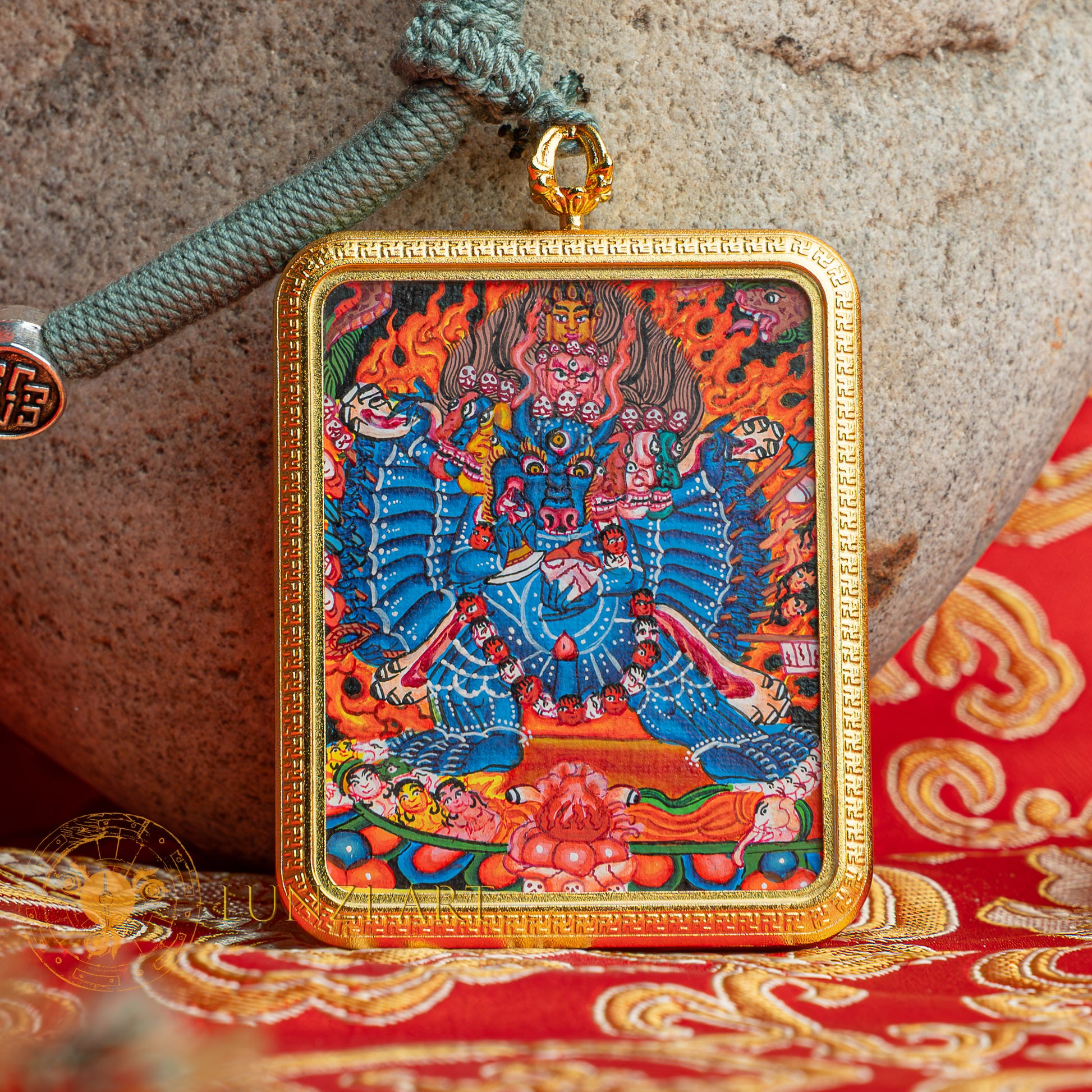 Yamantaka Locket Thangka: For Protection & Spiritual Power - L-Y-49-L-Y-50-L-Y-51