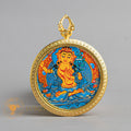 Hand-Painted Manjushri Locket (Ghau) Thangka - L-MJ-52