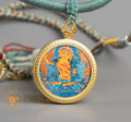Hand-Painted Manjushri Locket (Ghau) Thangka - L-MJ-52