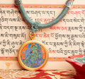 Hand-Painted Green Tara Locket (Ghau) Thangka - L-GT-55