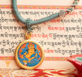 Hand-Painted Yellow Zambala Locket (Ghau) Thangka - L-J-53