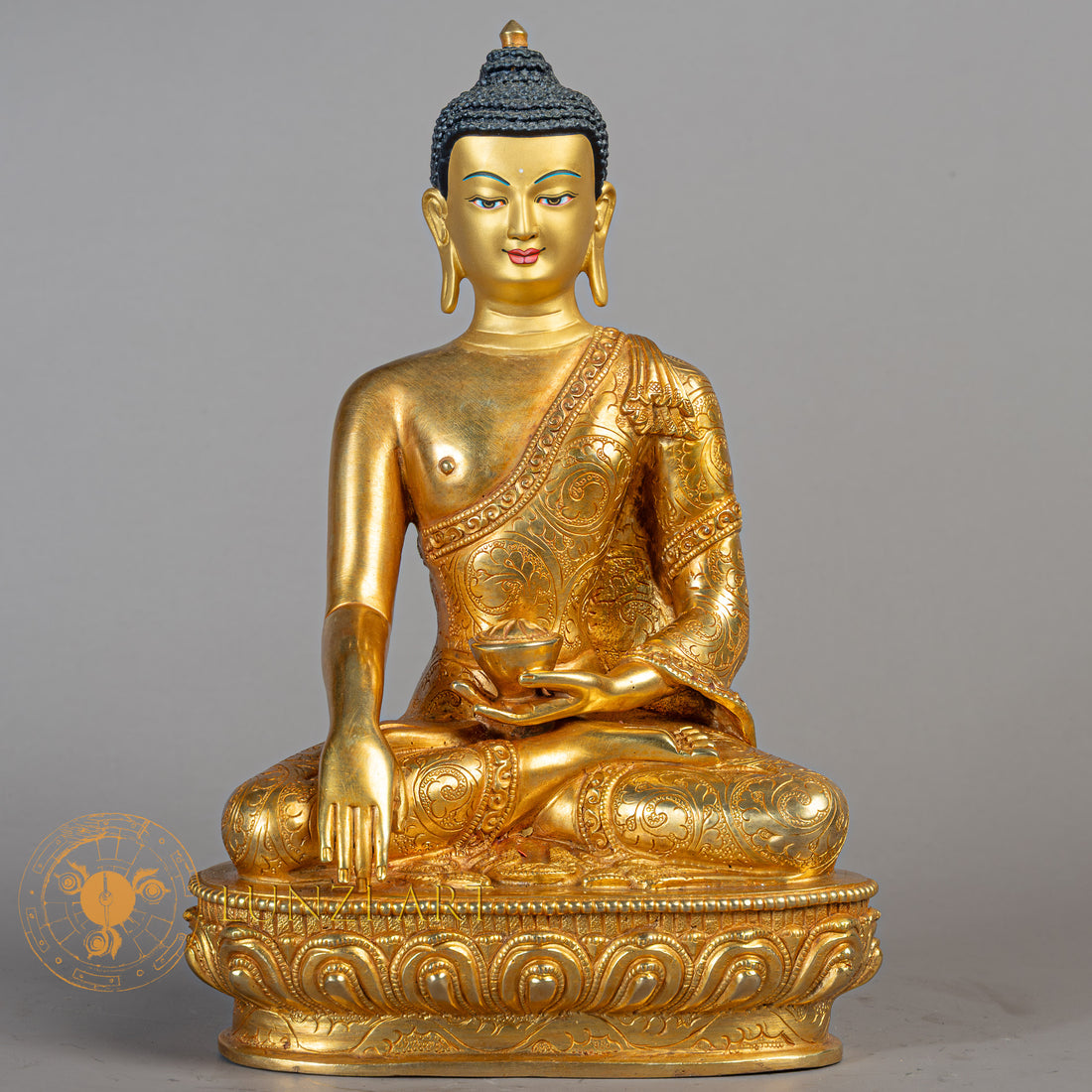 Handcrafted Shakhyamuni Buddha Statue | Full Gold-Plated Copper - S-B-RM-FG-C-SB-00188