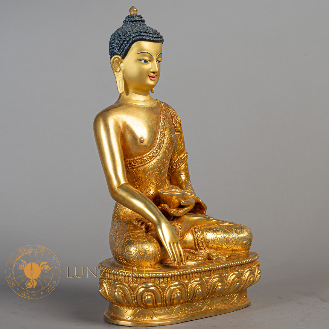Handcrafted Shakhyamuni Buddha Statue | Full Gold-Plated Copper - S-B-RM-FG-C-SB-00188
