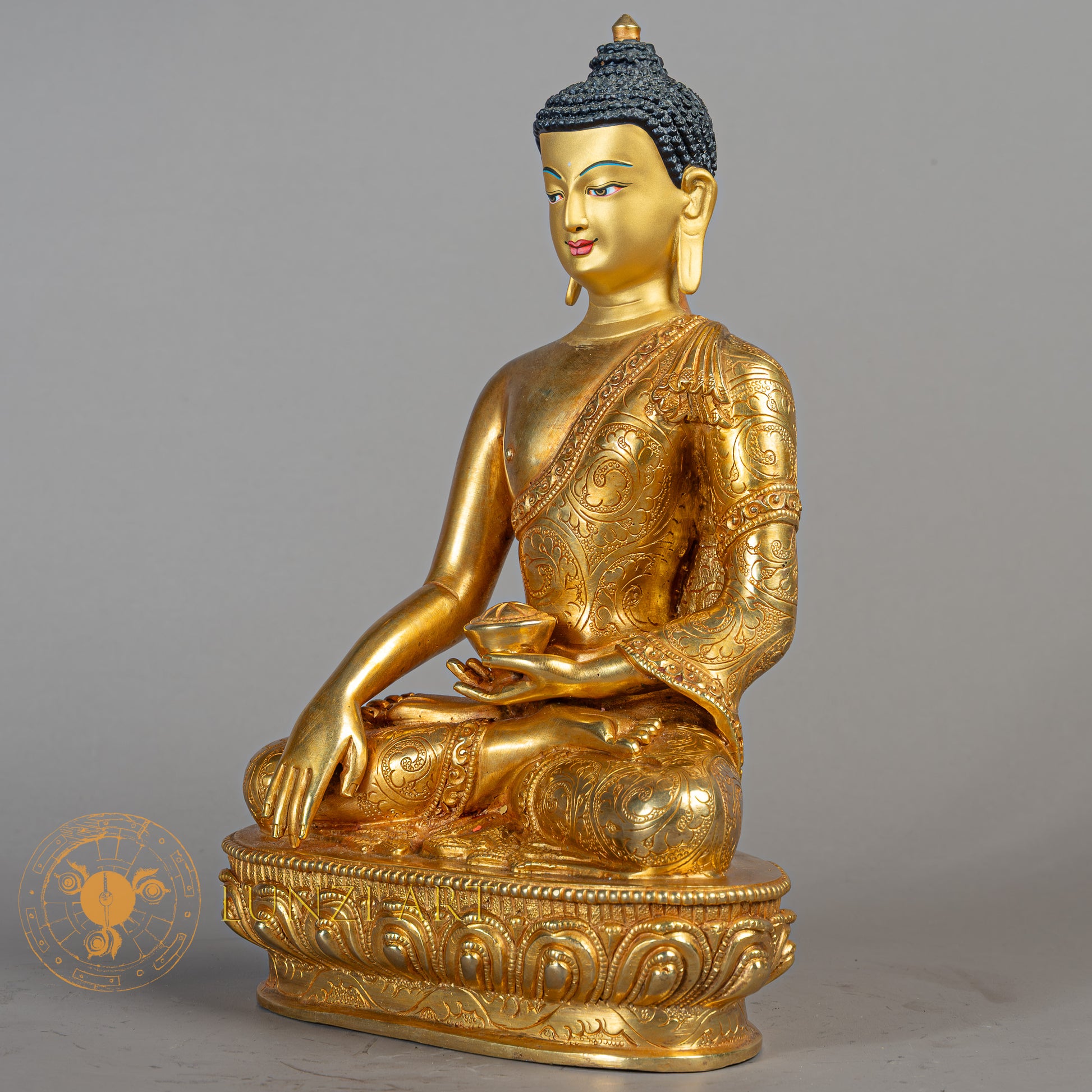 Handcrafted Shakhyamuni Buddha Statue | Full Gold-Plated Copper - S-B-RM-FG-C-SB-00188