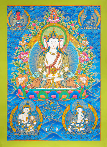 Vairocana Buddha Thangka: The Light of Primordial Wisdom