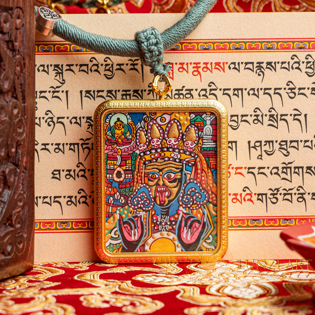 Hand-Painted Zachi Lhamo Ghau Locket Thangka