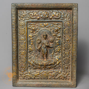 Tara Temple Altar | Hand-Carved Wood & Clay Protection Relief