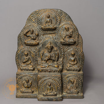 Chenrezig Temple Altar | Hand-Carved Wood & Clay Compassion Relief