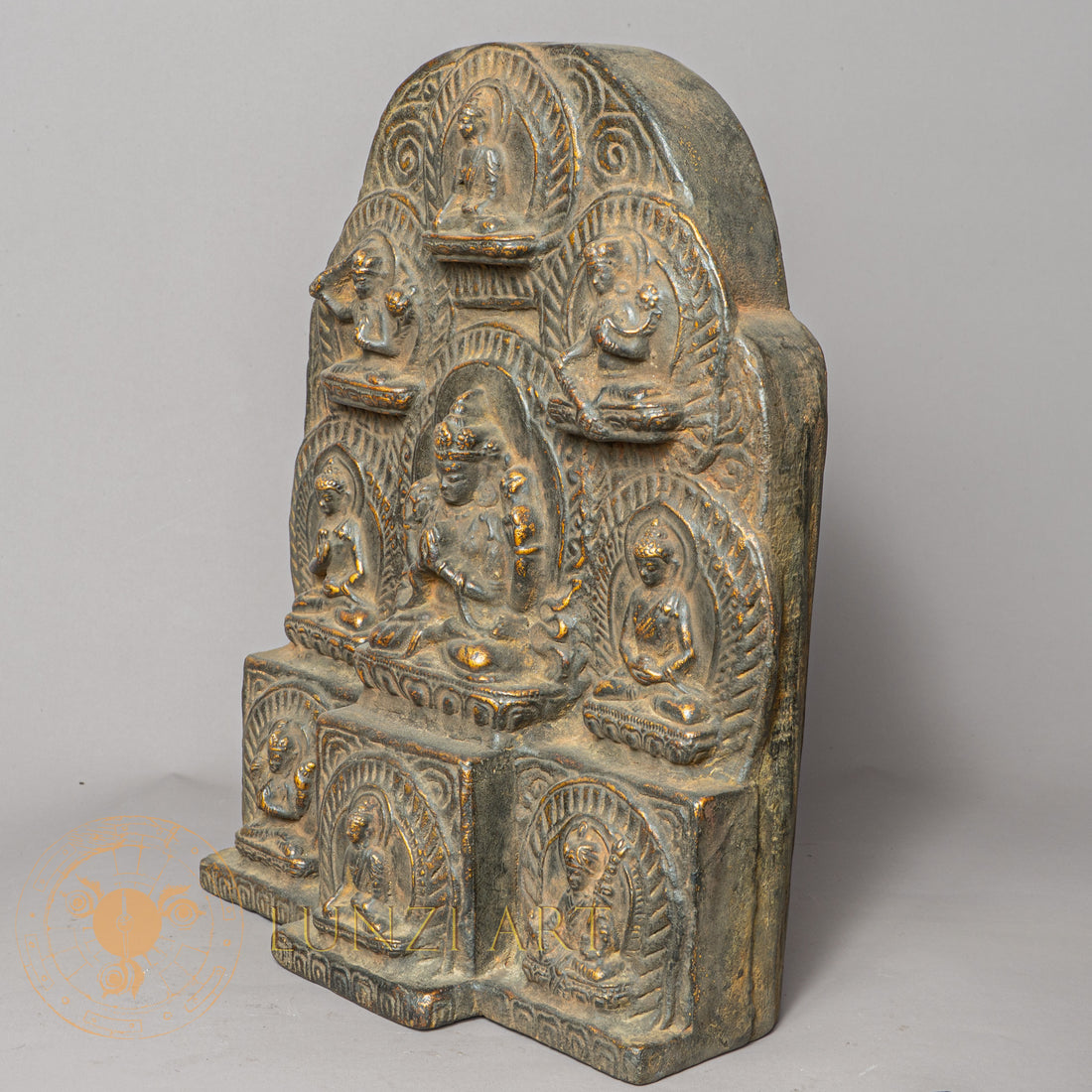 Chenrezig Temple Altar | Hand-Carved Wood & Clay Compassion Relief