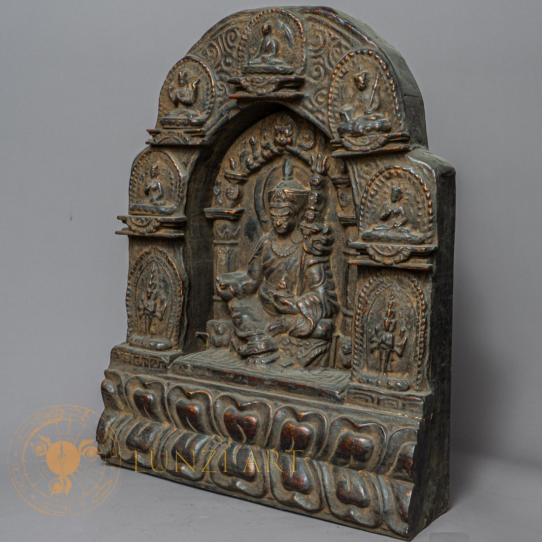 Handcrafted Wooden Rinpoche Altar – Antique Style Padmasambhava (Guru Rinpoche) Shrine
