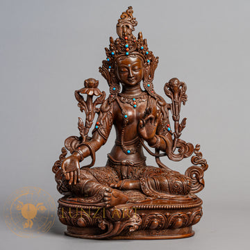 Green Tara Statue | Copper Oxidized