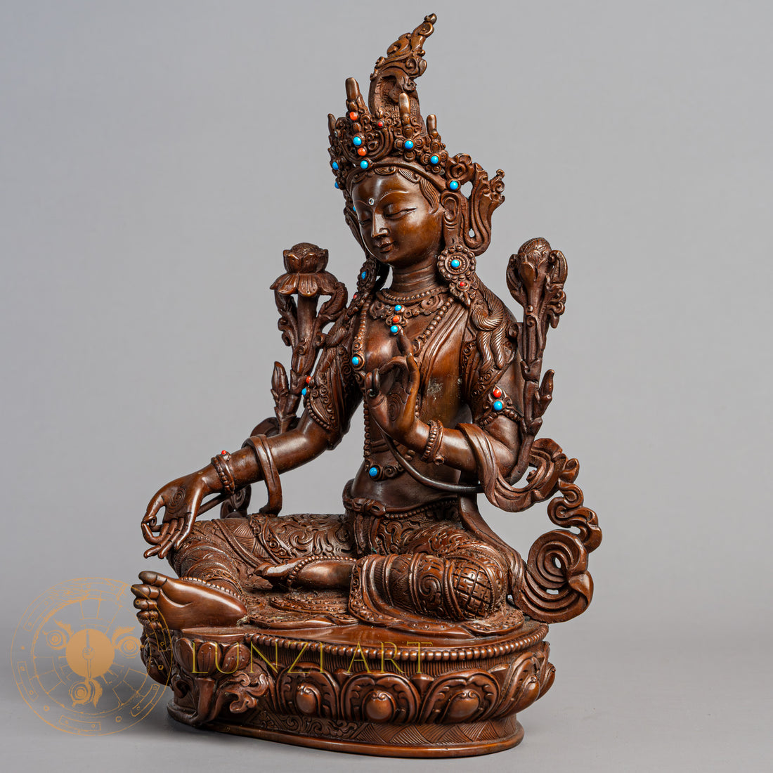 Green Tara Statue | Copper Oxidized