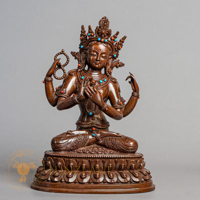 Pragya Paramita Statue | Copper Oxidized