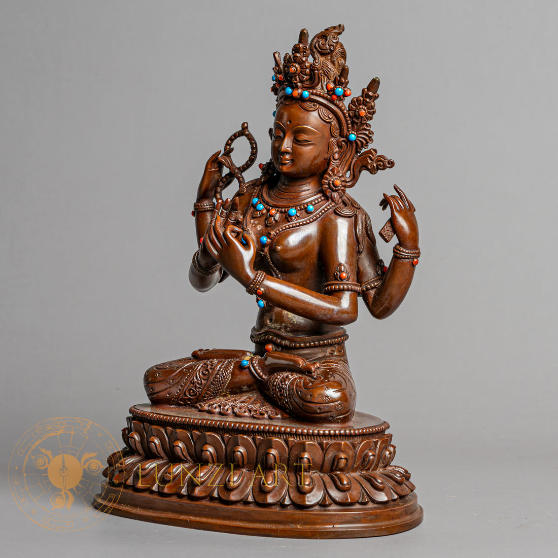Pragya Paramita Statue | Copper Oxidized