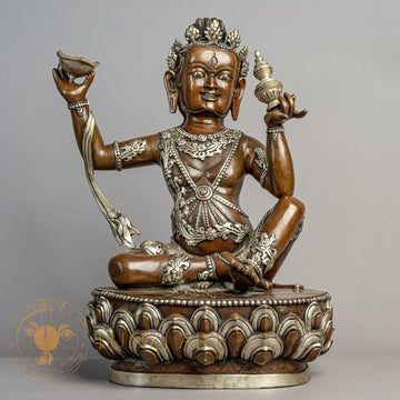 Birupa (Virupa) Statue | Copper Oxidized + Partly Silver Plated