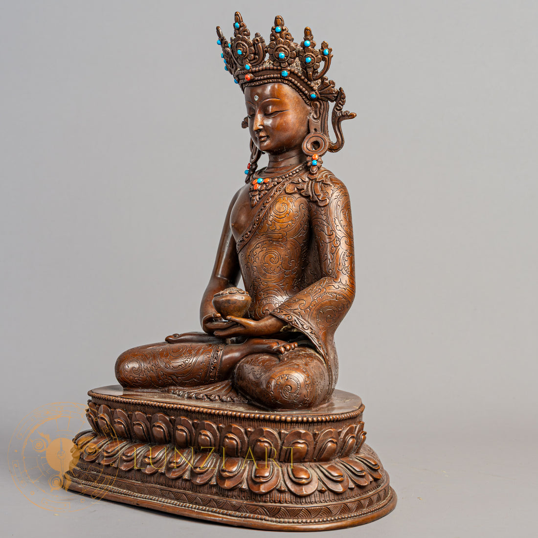 Amitayus Statue | Copper Oxidized