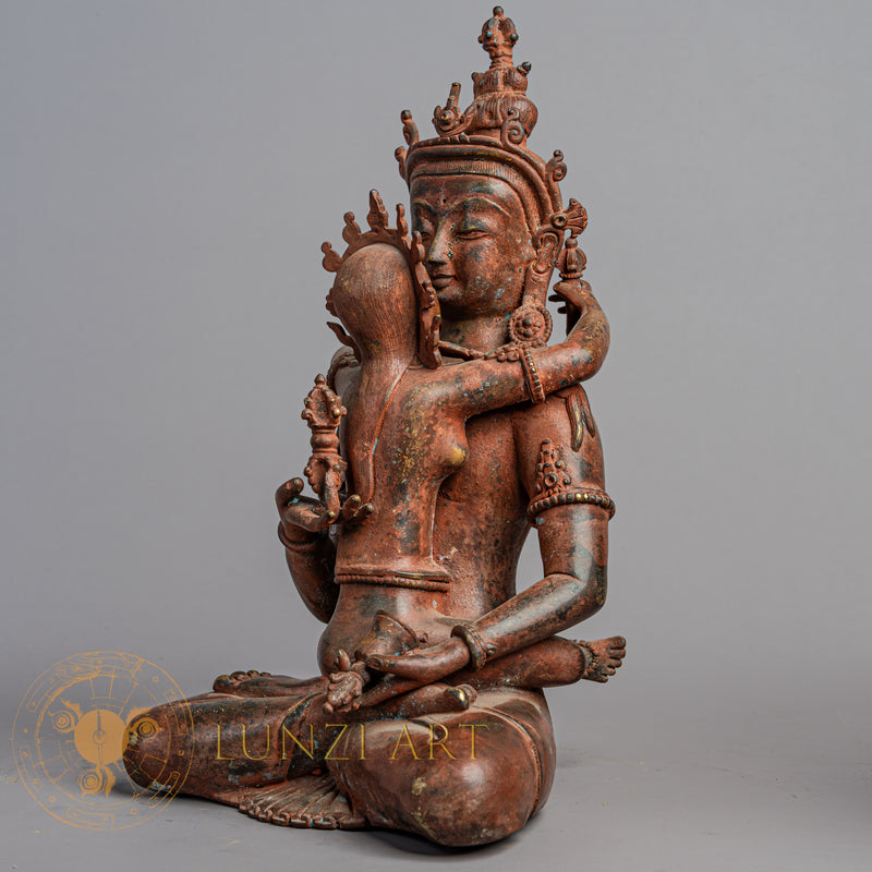 Vajrasattva Shakti Statue | Copper with Antique Finish