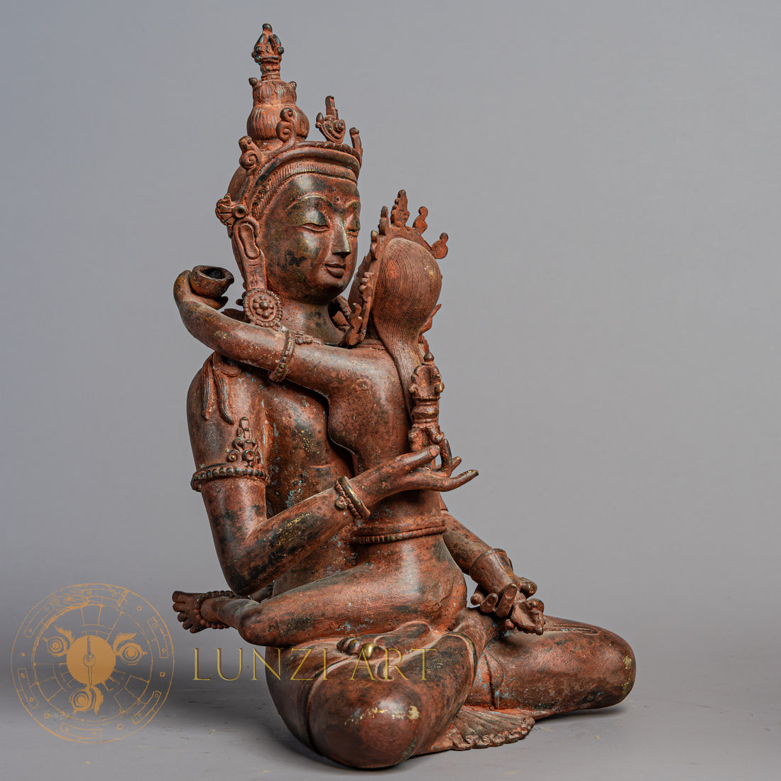 Vajrasattva Shakti Statue | Copper with Antique Finish