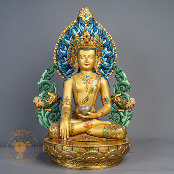 Shakyamuni Buddha Statue | Copper with Gold Dust Finish