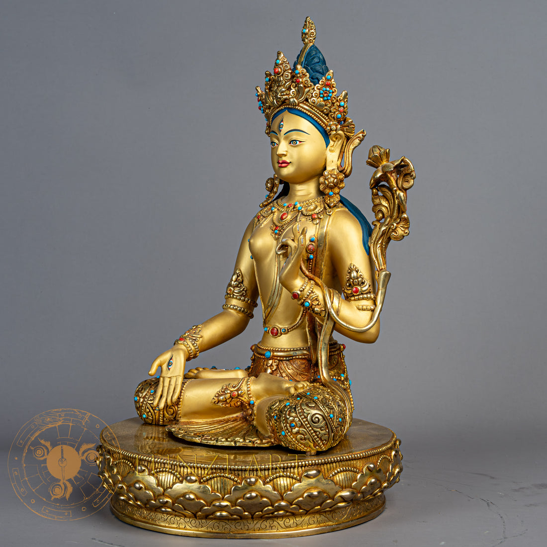 White Tara Statue | Gold-Plated Copper