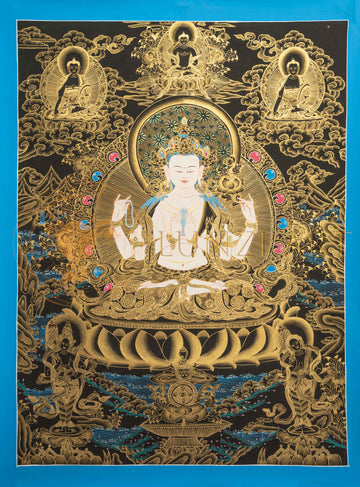 Chengresi Thangka: The Bodhisattva of Compassion