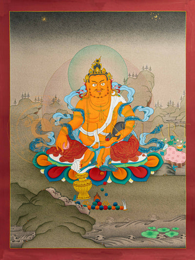 Jambhala Thangka: The Bodhisattva of Wealth and Abundance