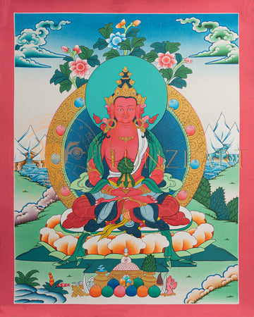 Amitayus Thangka: The Buddha of Infinite Life and Longevity