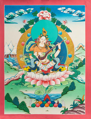 Saraswati Thangka: The Goddess of Wisdom, Learning and the Arts