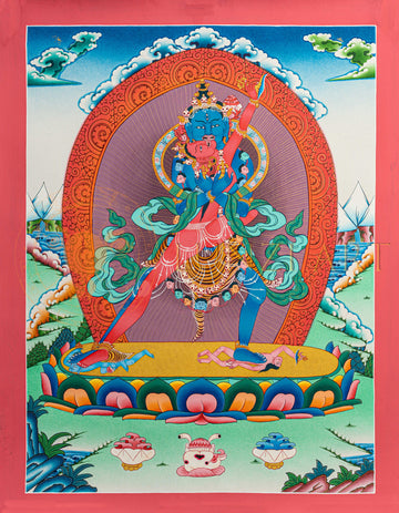 Chakrasambhara with consort Thangka: The Deity of Enlightened Bliss and Sacred Union