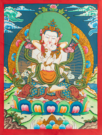 Vajrasattva Thangka: The Buddha of Purification and Pure Mind