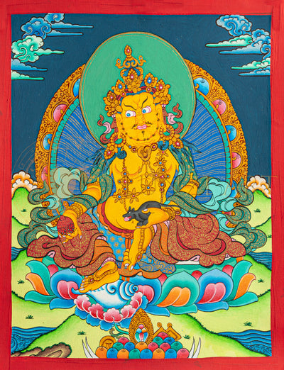 Jambhala Thangka: The Bodhisattva of Wealth and Abundance
