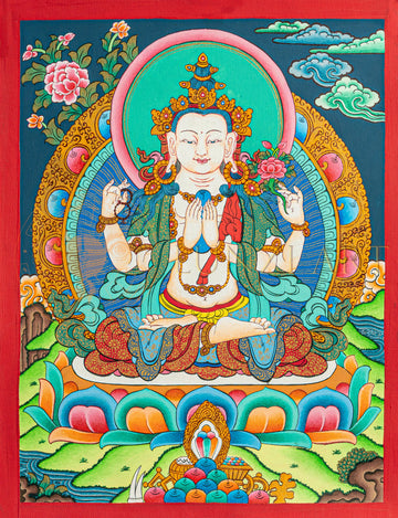 Avalokiteshvara Thangka: The Bodhisattva of Compassion