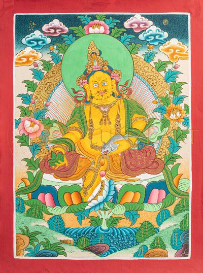 Jambhala Thangka: The Bodhisattva of Wealth and Abundance.